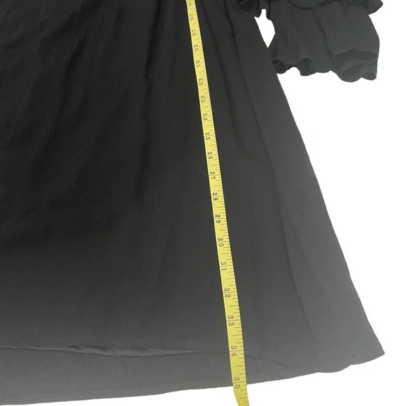 L Love Womens Flowy Dress Size S Black 100% Rayon Lined Lace-Up Neckline - Picture 11 of 11